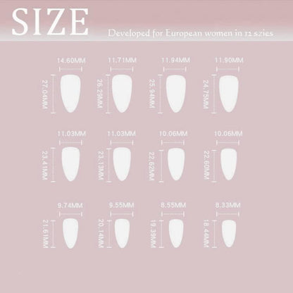 Abstrakt Blaue Press On Nails Set – Mandelform & Geleekleber