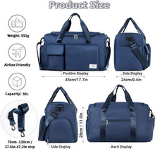 Falthbare Damen Sporttasche 35L Weekender Reisetasche Navy