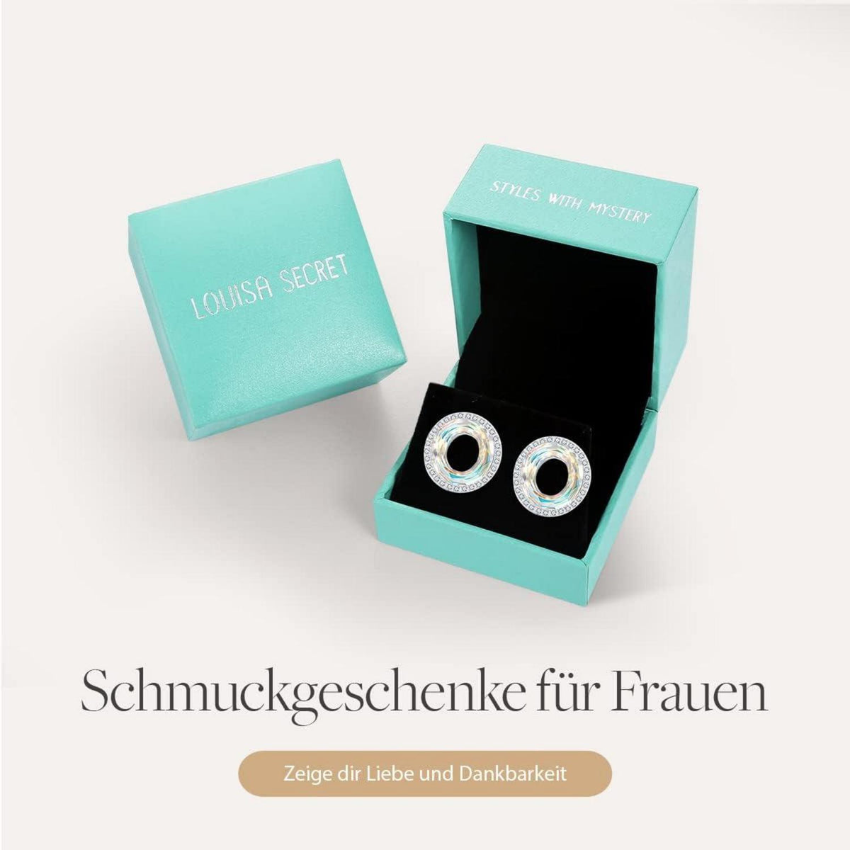 Kristall Ohrringe Damen Riesenrad Edelstahl Ohrstecker Weihnachten Valentinstag