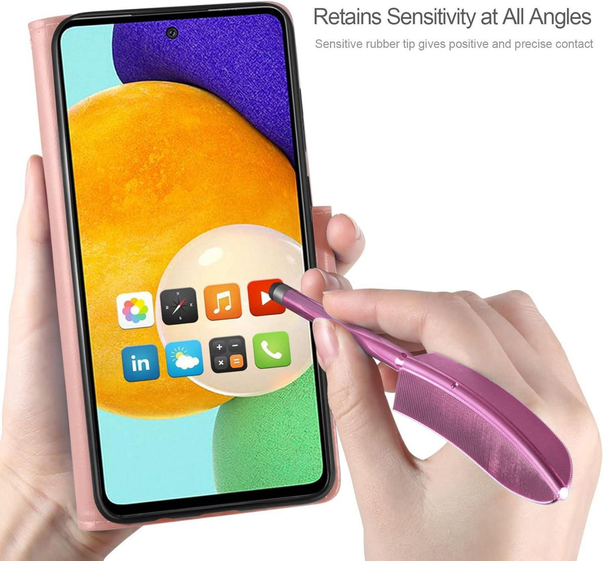 Samsung Galaxy A52 5G/4G/A52S 5G Lederhülle Flip Wallet Schutzhülle Roségold