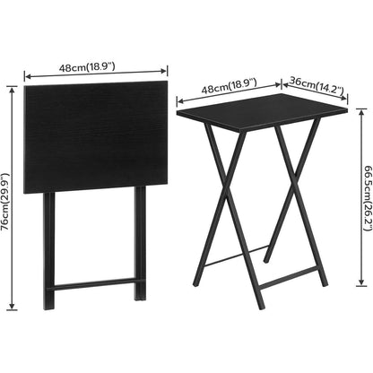 Beistelltisch Klappbar 2er Set Industriestil Schwarz