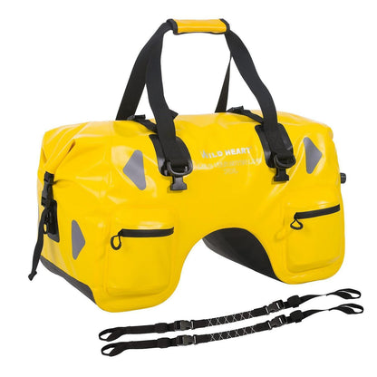 Wasserdichte Motorrad-Hecktasche 70L mit Seilriemen – Gelb
