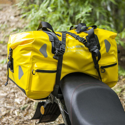Wasserdichte Motorrad-Hecktasche 70L mit Seilriemen – Gelb