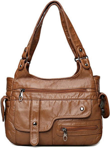 Damen PU-Leder Vintage Hobo Handtasche Schultertasche Retro