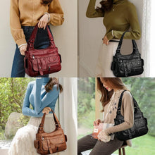 Damen Hobo Handtasche PU-Leder Vintage Schultertasche Retro