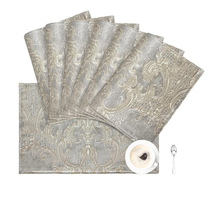 Platzsets 6er Set Hellgrau | Abwaschbare Tischsets 30x45cm