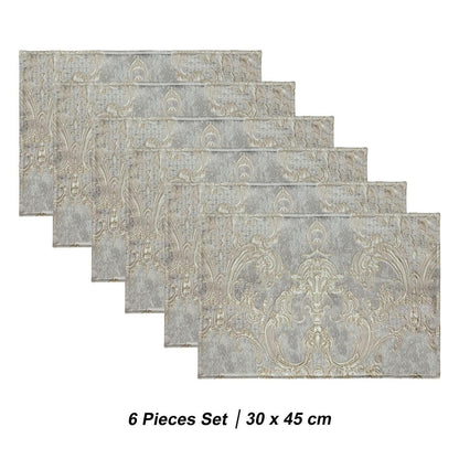 Platzsets 6er Set Hellgrau | Abwaschbare Tischsets 30x45cm