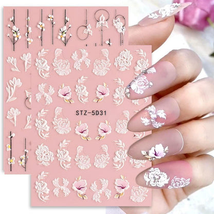 3D Nagelsticker Frühling Blume - Selbstklebende Nail Art Dekoration
