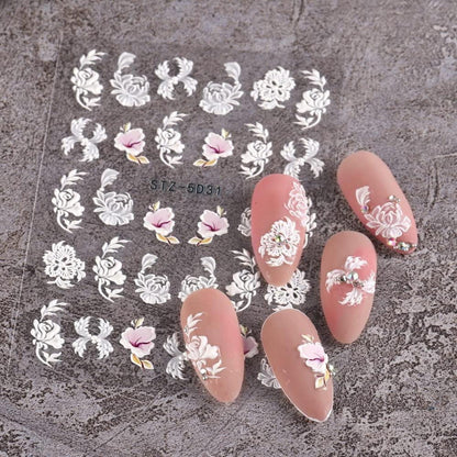 3D Nagelsticker Frühling Blume - Selbstklebende Nail Art Dekoration