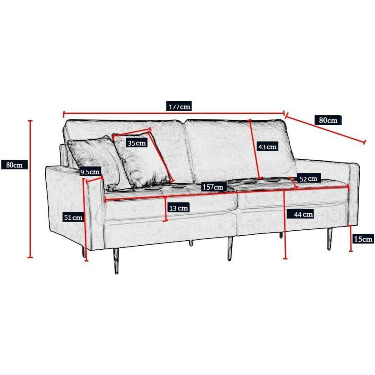 Modernes Samt Sofa 2-Sitzer Blau – Bequem & Pflegeleicht