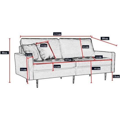 Modernes Samt Sofa 2-Sitzer Smaragdgrün – Bequem & Pflegeleicht