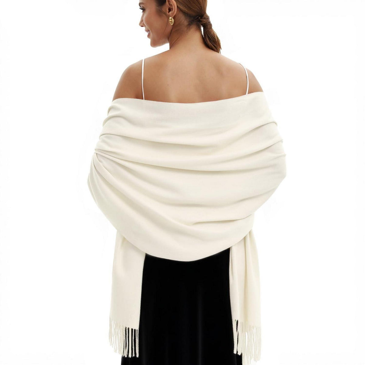 Pashmina Stola und Schal für Damen, weich und vielseitig, Creme