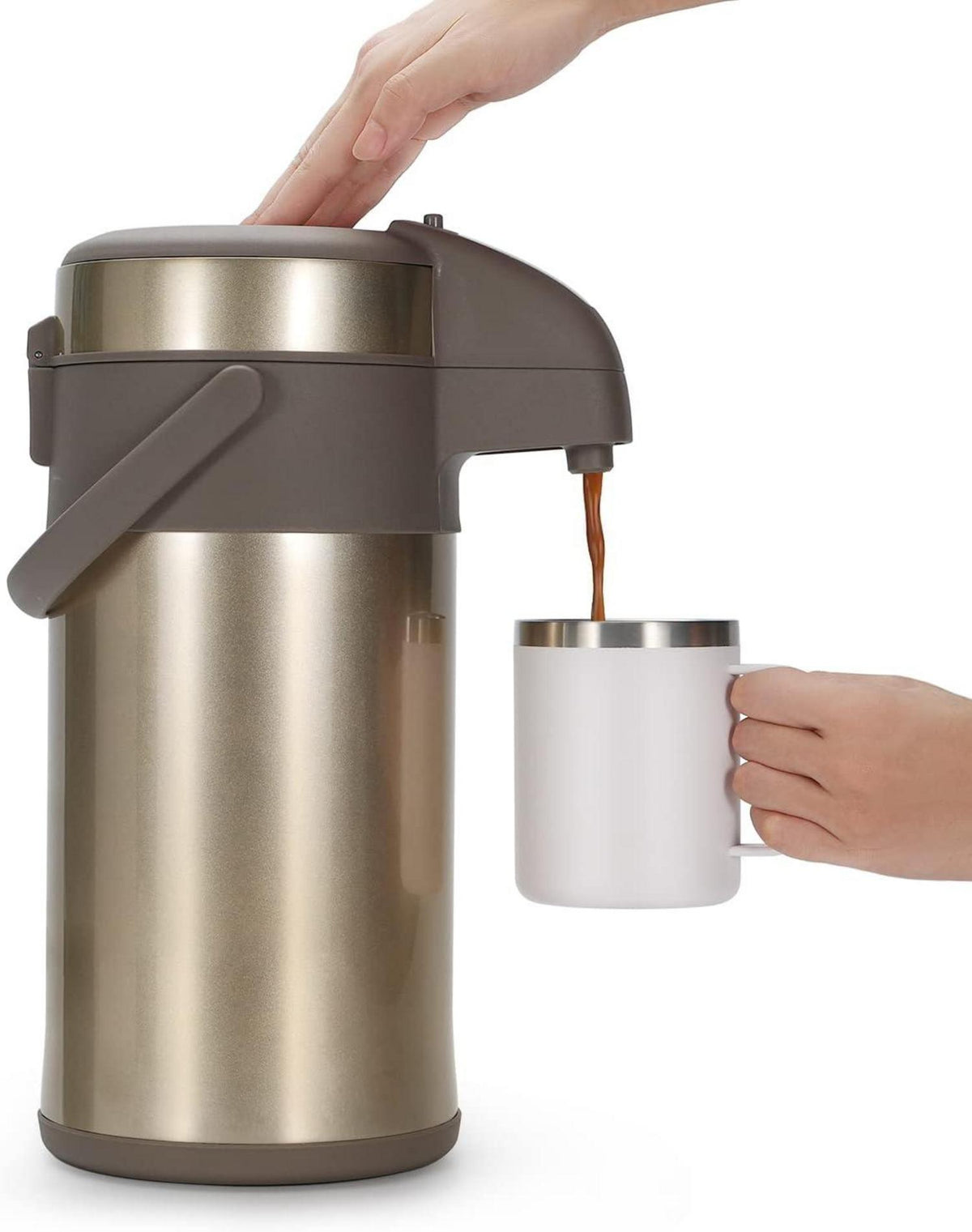 Olerd 3,0 Liter Pump Thermoskanne Edelstahl Kaffeekaraffe Kanne