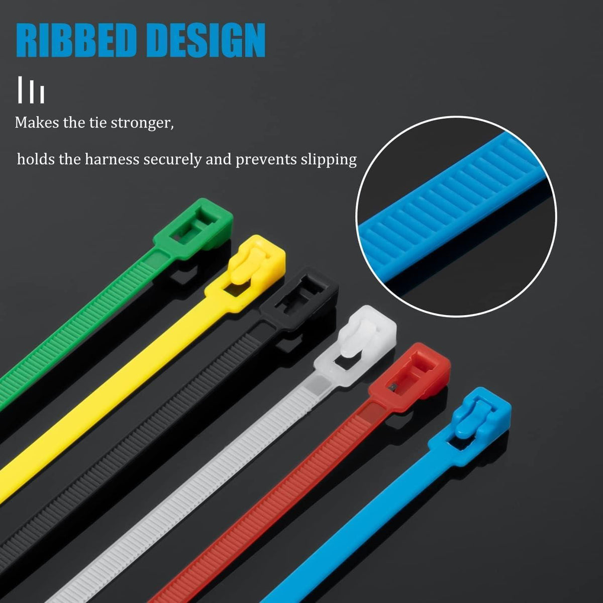 Wiederverwendbare Kabelbinder 200mm – 100er Set, Weiß
