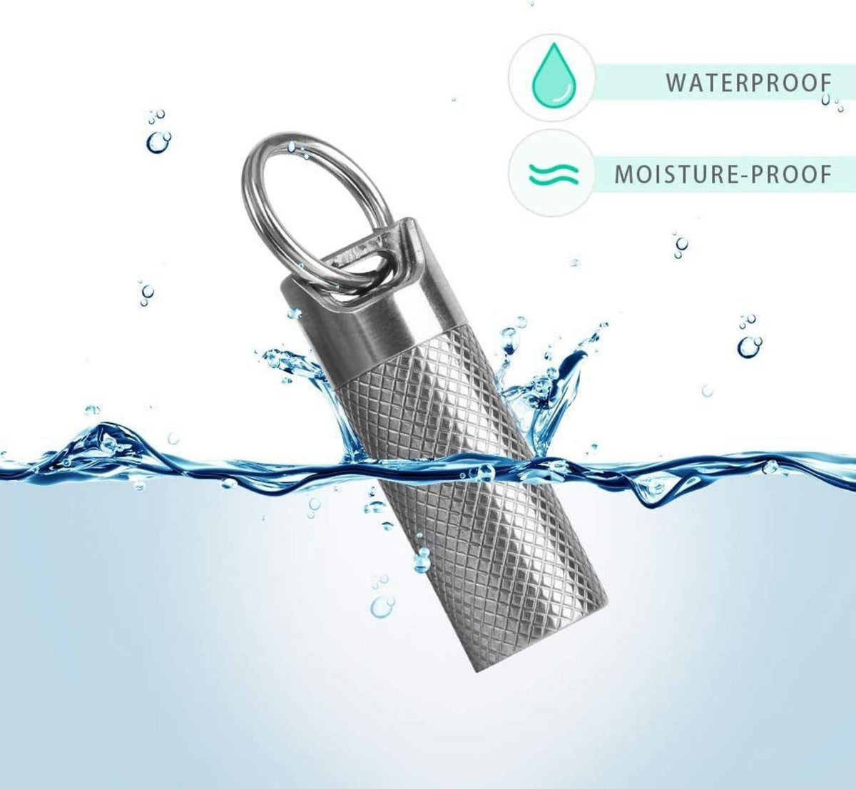 Opret Titan Pillendose Schlüsselanhänger Wasserdicht Leicht für Reisen