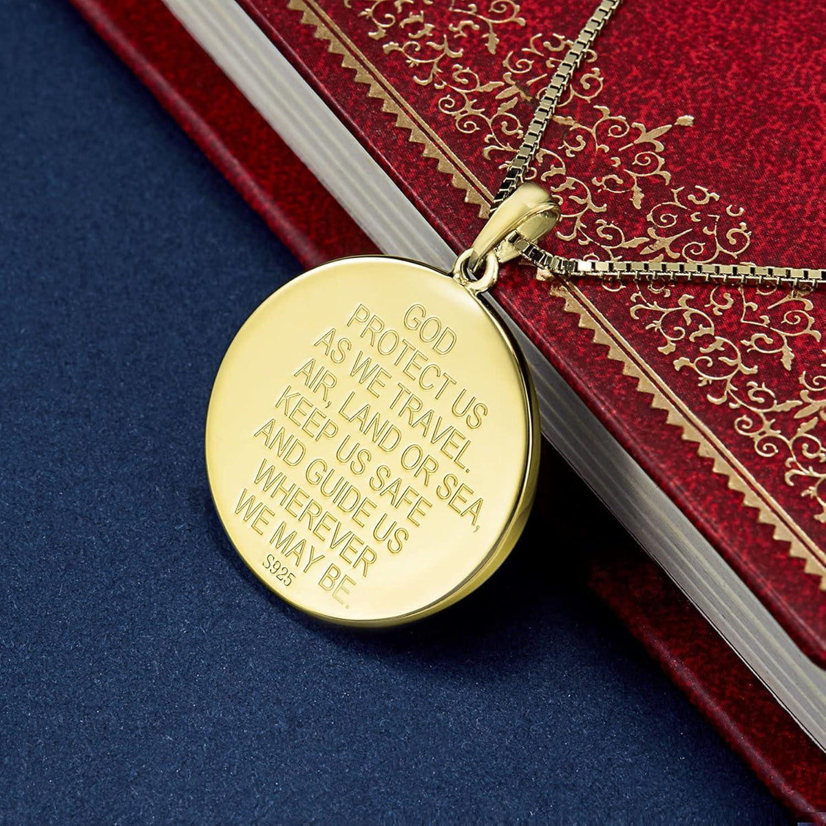 Heiliger Christophorus Kette 925 Sterling Silber vergoldet