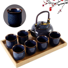 Japanisches Porzellan Teeservice Set dunkelblau Permanentlink