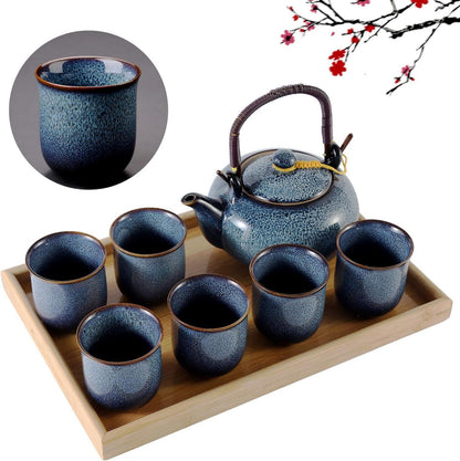 Japanisches Porzellan Teeservice Set in Hellblau - Hochwertiges