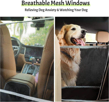 Auto Hundedecke 2-in-1 mit Mesh Fenster 147 * 134cm Schwarz