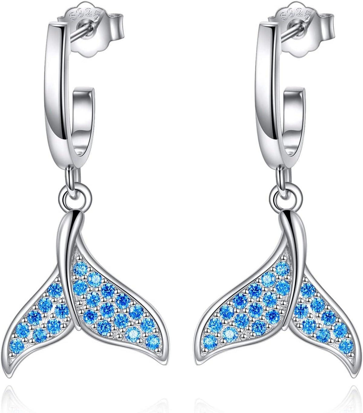 Damen Ohrringe 925er Sterlingsilber Tropfen Dangle Ohrstecker