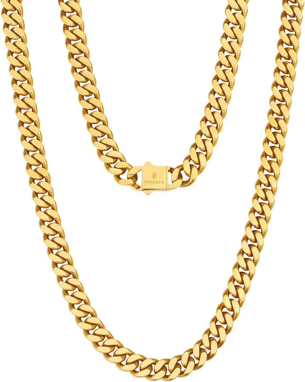 KRKC&CO Panzerkette Cuban Link Chain 18K Gold/Weißgold 8/12/14mm