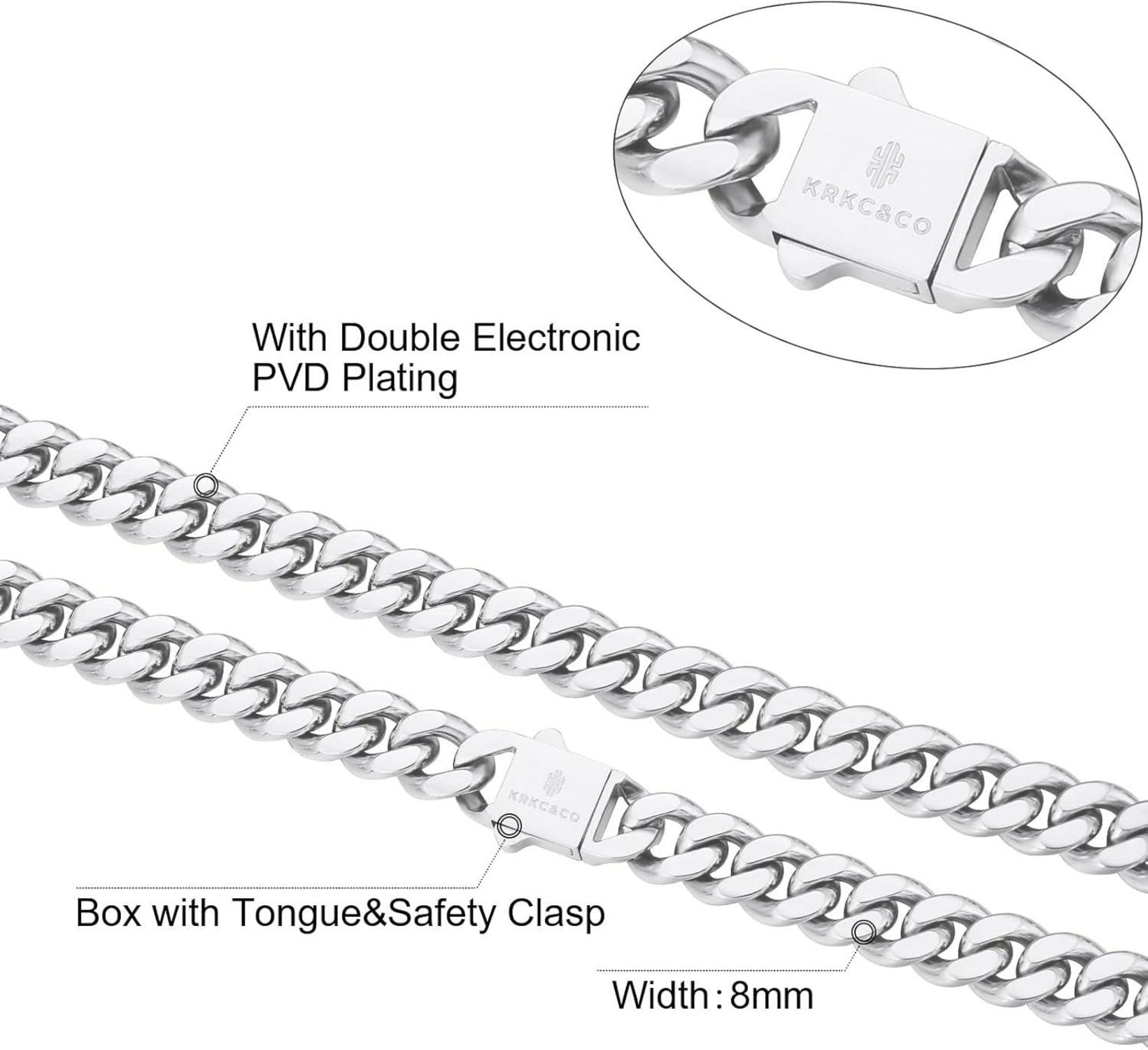 Panzerkette Herren 18K Gold Cuban Link Chain 8/12/14mm