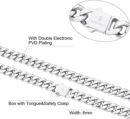 Panzerkette Herren 18K Gold Cuban Link Chain 8/12/14mm