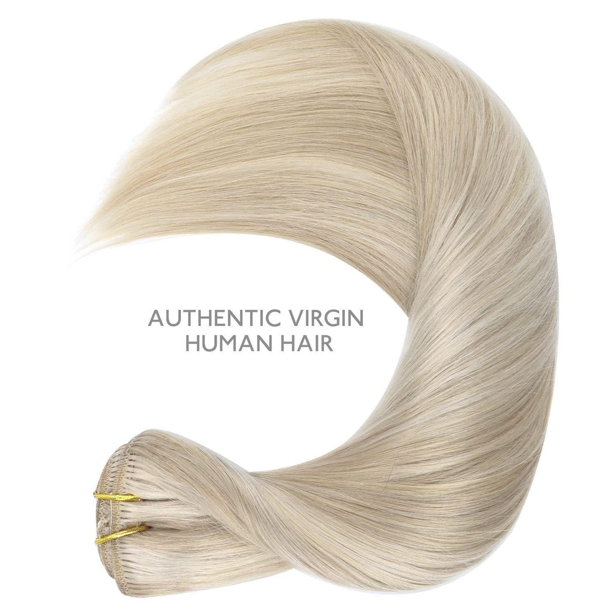 Echthaar Clip-in Extensions Aschblond Highlights Platinblond 50cm