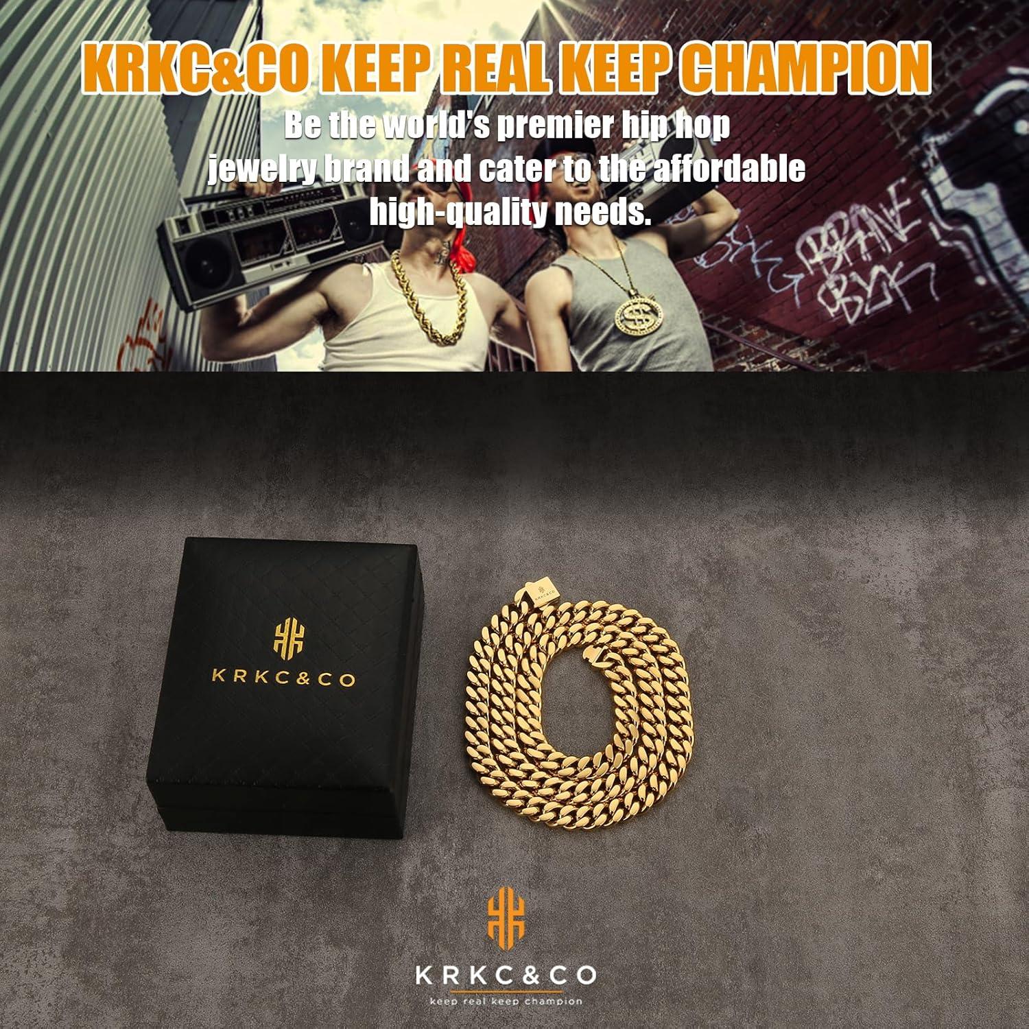 Panzerkette Herren 8/12/14mm Gold Cuban Link Chain Edelstahl