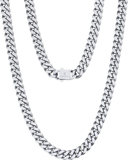 Panzerkette Herren 18K Gold/Weißgold Cuban Link Chain