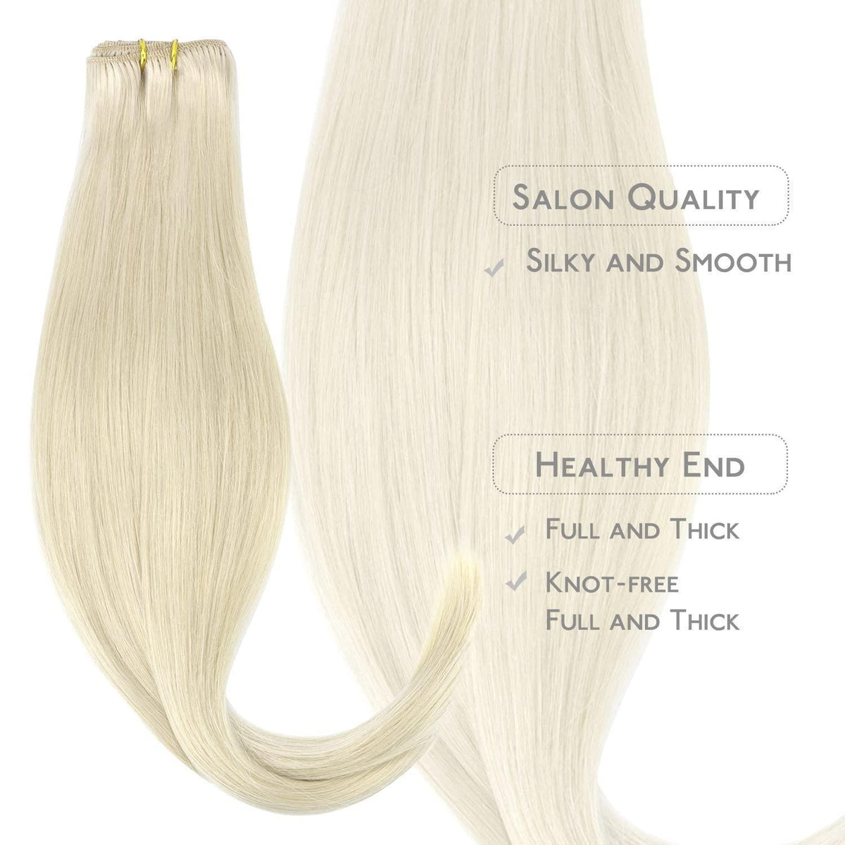 Echthaar Clip-in Extensions Platinblond 50cm - 80g