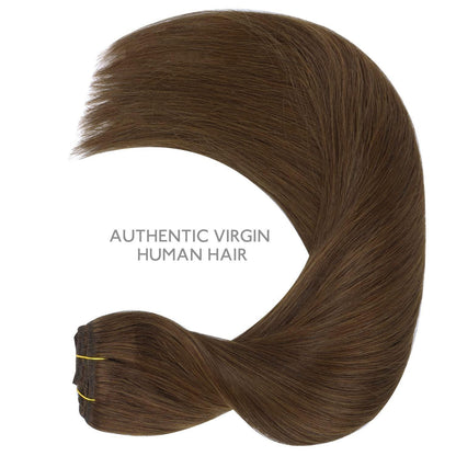 Echthaar Clip-in Extensions Schokoladenbraun 50cm