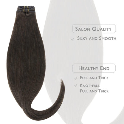 Echthaar Clip-in Extensions Dunkelbraun 40cm - 75g