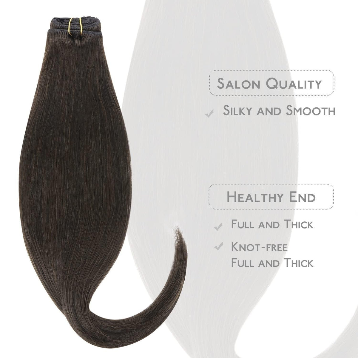 Echthaar Clip-in Extensions Dunkelbraun 55cm - 85g