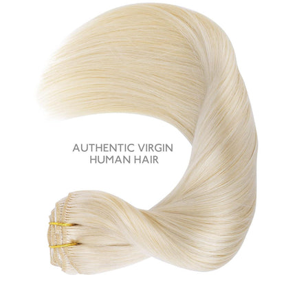Echthaar Clip-Ins Platinblond (40cm, 150g)