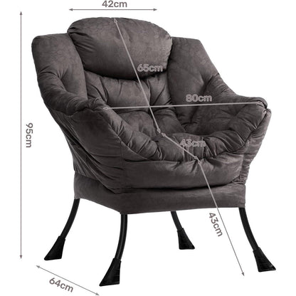 Relax Ohrensessel mit Armlehnen – Grau/Braun, Schnell Aufbau