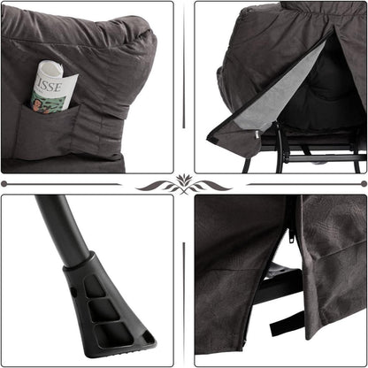 Relax Ohrensessel mit Armlehnen – Grau/Braun, Schnell Aufbau