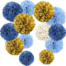 Pompons und Lampions Set, Ozeanlicht Deko, 13-teilig