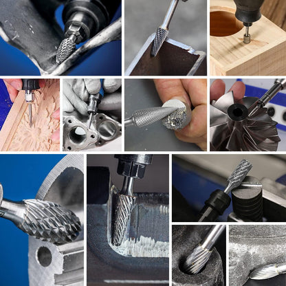 20x Hartmetall Frässtifte Doppelschnitt Dremel Zubehör 3mm Schaft