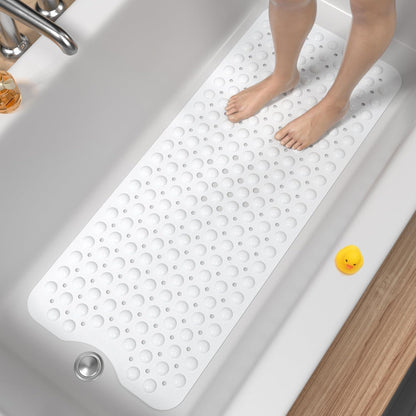 Badewannenmatte rutschfest extra lang 101x40cm Weiß