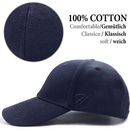 Baumwoll Baseball Cap Verstellbar Blau