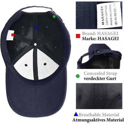 Baumwoll Baseball Cap Verstellbar Blau