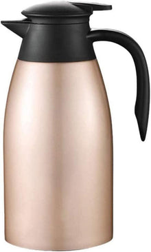 Isolierkanne 2L Edelstahl Thermos Quick Tip Kaffee Tee Gold