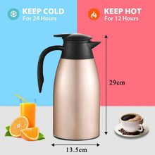 Thermoskanne 2L Edelstahl Isolierkanne Quick Tip Kaffeekanne