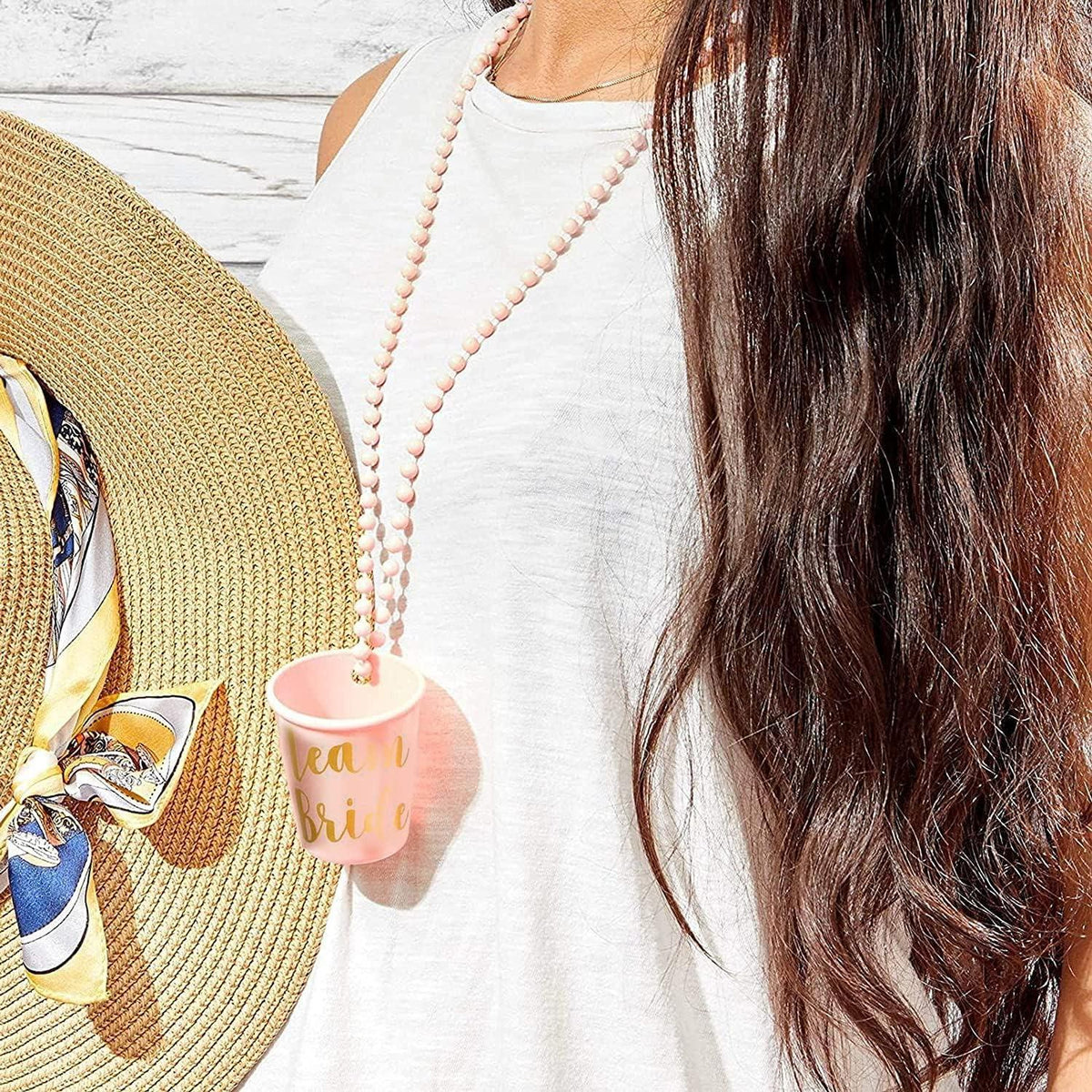 TUIBEIDAMAI Schnapsgläser mit Kette JGA Becher Team Braut Bachelorette 14er Set