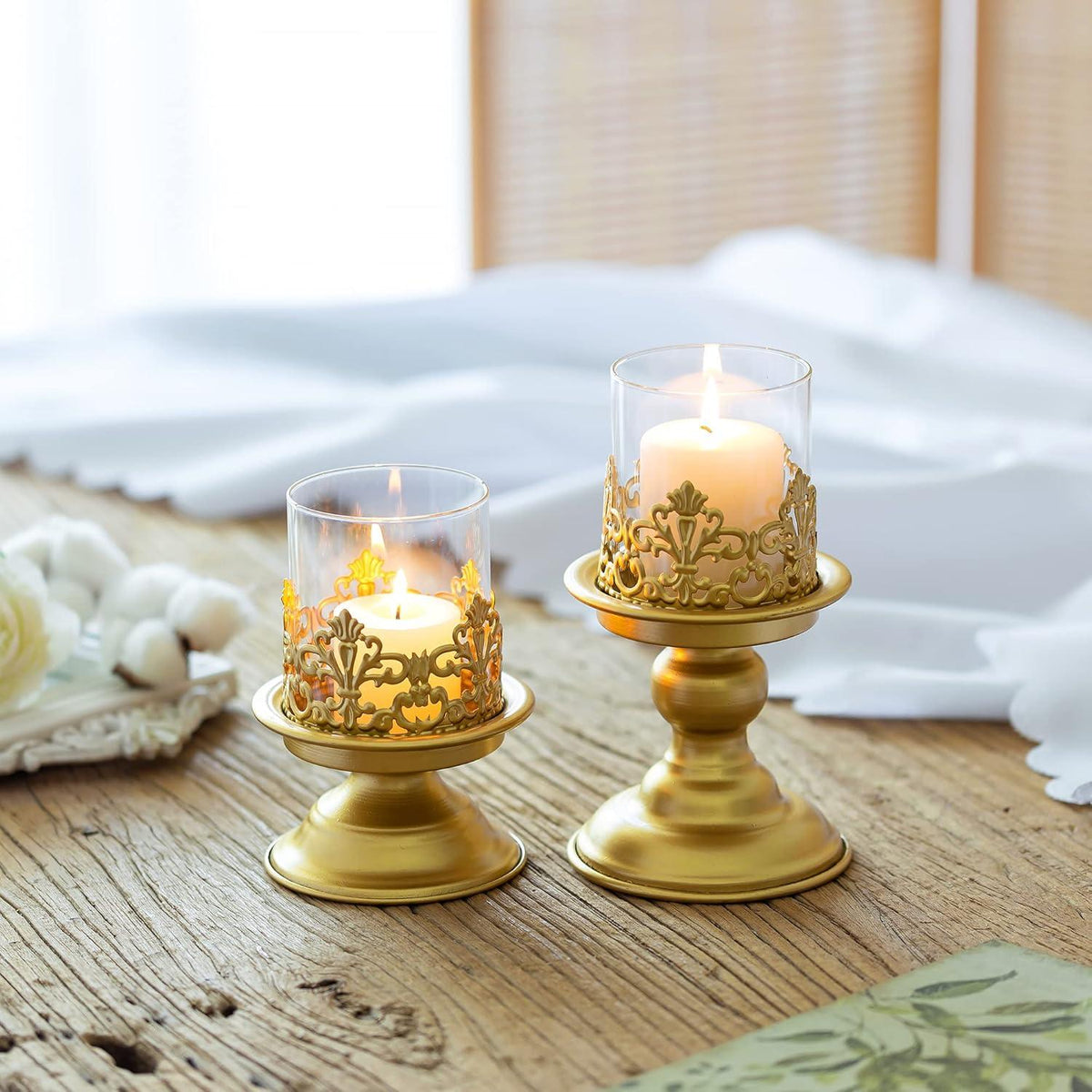 Moderne Goldene Kerzenständer Set für Tischdeko Wohnzimmer Weihnachten