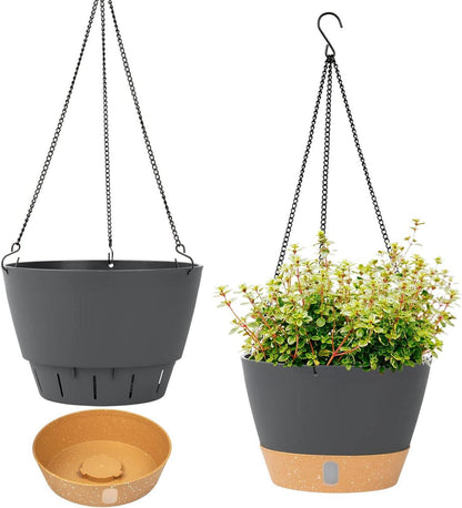 Hängende Pflanzgefäße Set 20.3 cm Outdoor Indoor Garten Grey