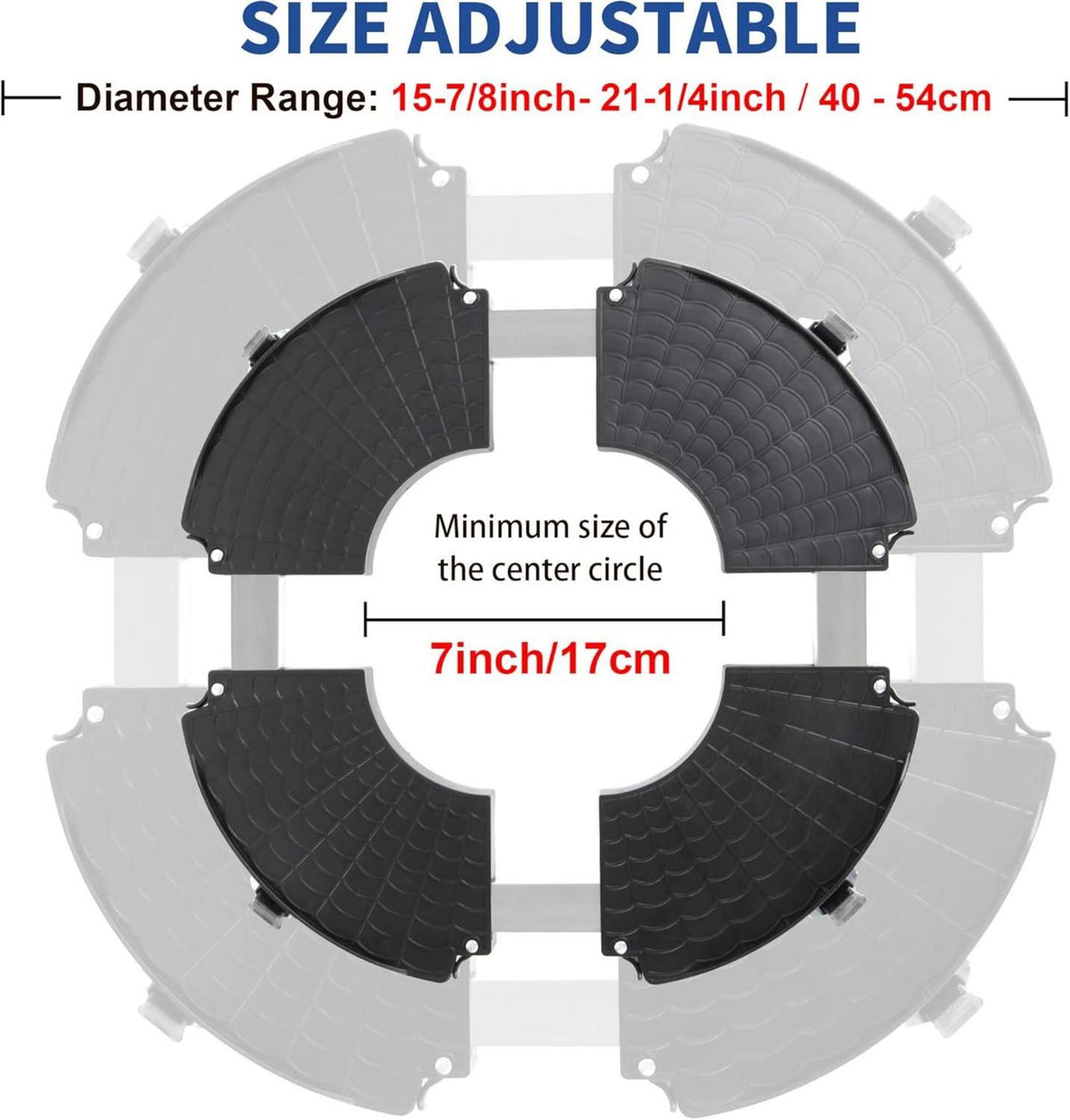Pflanzenroller Rund Ø 40-54cm 200 KG Tragkraft Schwarz 360° Drehbare Räder