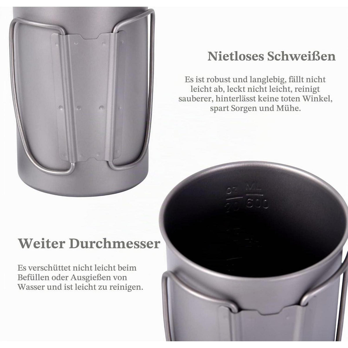 Titan Becher & Flasche Set 600ml + 1050ml Outdoor Camping