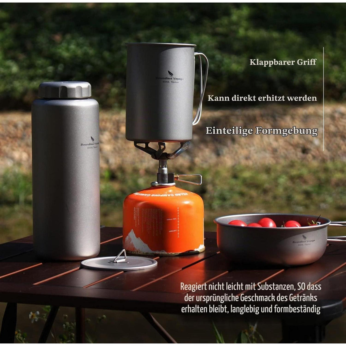 Titan Becher & Flasche Set 600ml + 1050ml Outdoor Camping